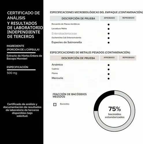 Vista 4 de Toniiq Bacopa - Extracto de ultra alta potencia 45:1 con 75% de bacosidos