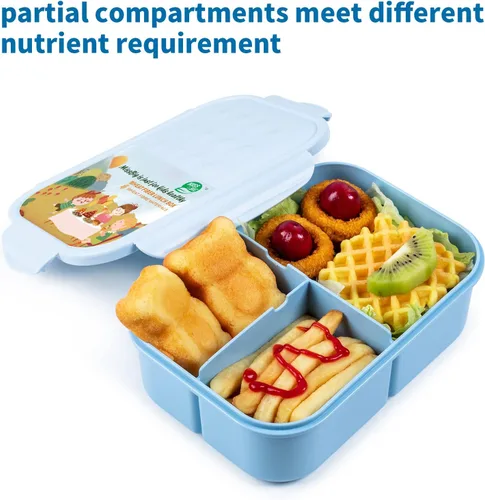 Vista 5 de MISS BIG Caja bento, caja Bento para niños y adultos, lonchera ideal a prueba de fugas para niños, lonchera para niños, sin BPA y sin tintes