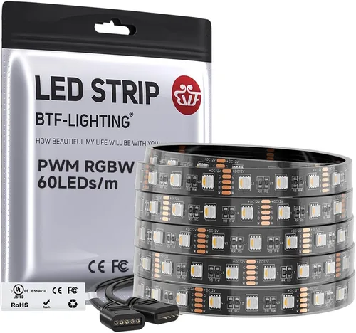 Vista 40 de BTF-LIGHTING RGBW LED Strip Cool White 16.4ft 60LED DC12V UL Listed IP30 RGB+blanco frío