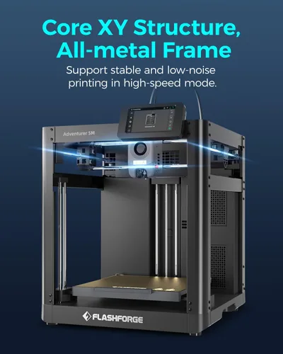 Vista 8 de FLASHFORGE Adventurer 5M Impresora 3D de Alta Velocidad Máx. 600mm/s con Nivelación Automática, Cambio de Boquilla en 3 Segundos, Impresión