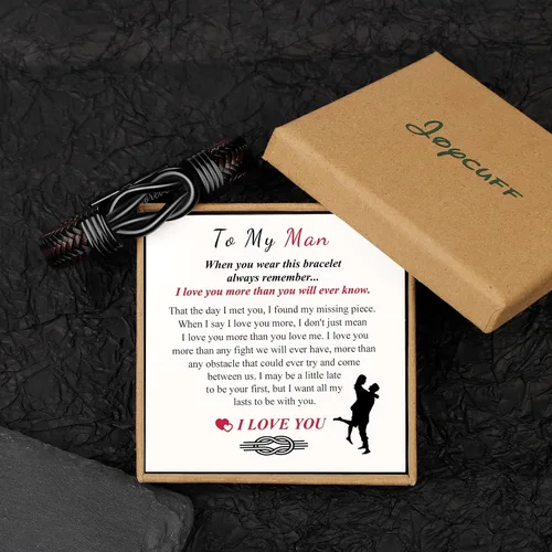 Vista 7 de JoycuFF Regalos para hombres, regalos para el día del padre, pulseras de cuero, regalo de cumpleaños para papá, novio, marido, nieto, hermano, hijo