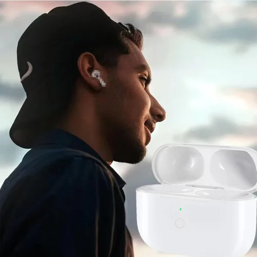 Vista 7 de Funda de carga de repuesto compatible con AirPods Pro1 y Pro2, funda de carga tipo C con botón de sincronización de emparejamiento Bluetooth de 670