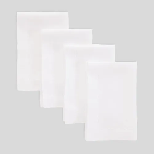 Vista 50 de Solino Home Juego de 4 manteles individuales blancos de 100 % lino puro de 14 x 14 pulgadas para invierno, San Valentín, primavera, Pascua, Fete