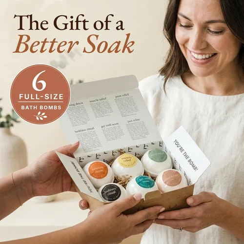 Vista 6 de Bath Bombs Gift Set - USA Made with Organic & Natural Ingredients