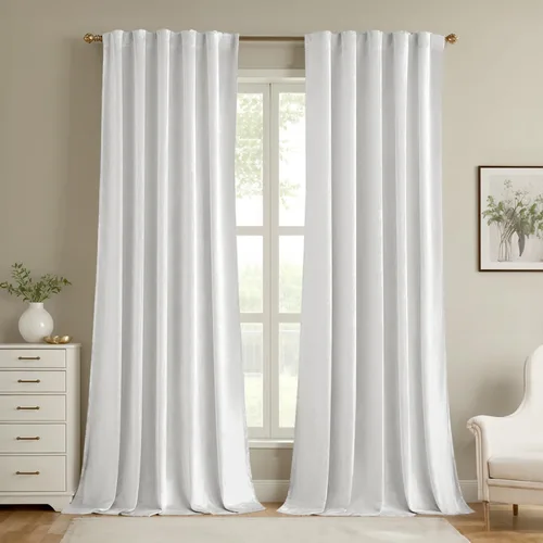 Vista 48 de MIULEE Cortinas de terciopelo de 84 pulgadas de largo, juego de 2 paneles para dormitorio, con pestaña trasera plisada, de lujo, aislamiento