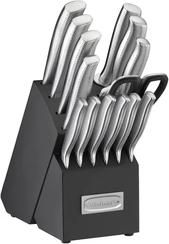 Vista 2 de Cuisinart C77SS-15PG Juego de 15 piezas de bloque de cubiertos de acero inoxidable alemán con mango hueco