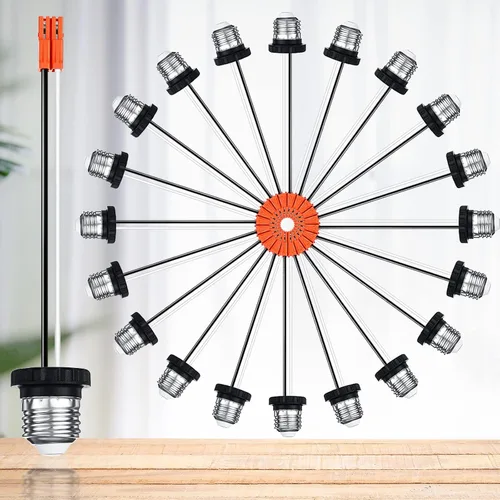 Vista 5 de Zhengmy 6 adaptadores de enchufe E26, base media macho tornillo en la coleta de enchufe de luz para luces LED empotradas