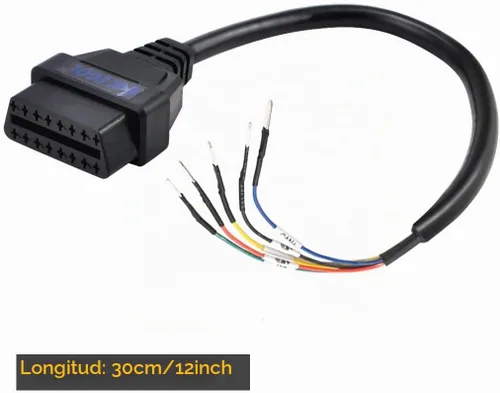 Vista 5 de iKKEGOL OBD OBDII OBD2 - Conector hembra de 16 pines K + CAN K Line Jumper Tester Cable universal Pigtail DIY Adaptador Mobley para motocicleta