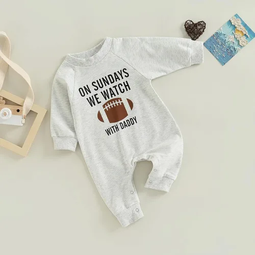Vista 2 de Honganda Enterizo de fútbol para bebés y niñas con diseño divertido de papá