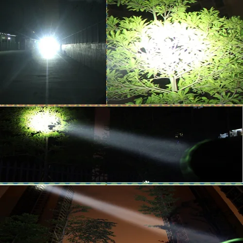 Vista 3 de linterna delantera LED recargable para exteriores, linterna brillante para acampar, cazar y pesca
