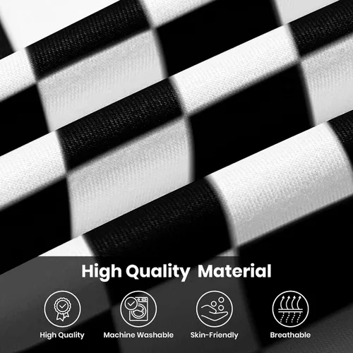 Vista 6 de INZVKJLU Black White Checkered Sweatpants for Men Printed Joggers Pant Drawstring Sports Pants