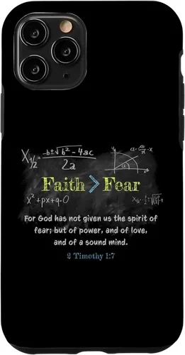 Vista 29 de Faith > Fear 2 Timothy 1:7 Christian Verse Math Equation Case for iPhone 17