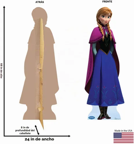 Vista 2 de Figuras de cartón de Frozen, se sostienen solas, Anna, talla única