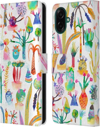 Vista 251 de Head Case Designs Officially Licensed Ninola Brushstrokes Black Summer Patterns Leather Wallet Case Compatible with Samsung Galaxy A07 4G