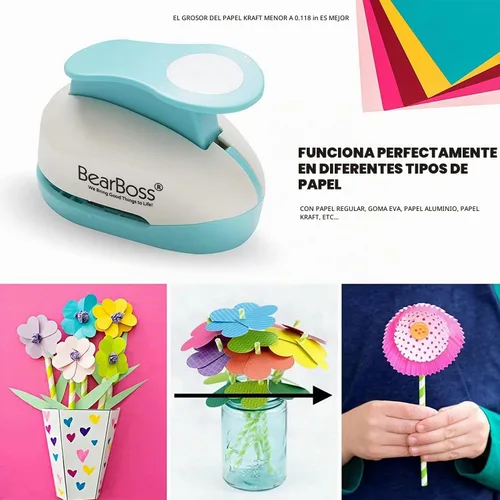 Vista 3 de BearBoss Perforadora Circular de 2 Pulgadas, Perforadora de Formas, Juego de Perforadoras de Papel para Scrapbooking, Papel de Festival, Tarjetas