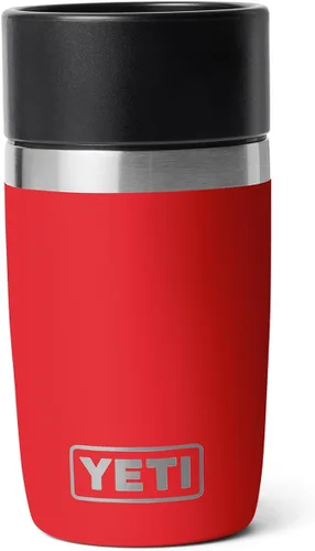 Vista 17 de YETI Rambler - Botella de viaje de 8 onzas, acero inoxidable, aislada al vacío con tapa a prueba de fugas, color negro
