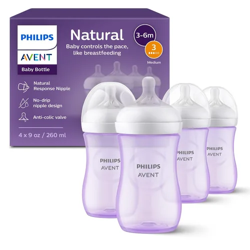 Vista 17 de Philips Avent - Biberón natural con boquilla de respuesta natural, azul, 4 onzas, paquete de 4, SCY900/24