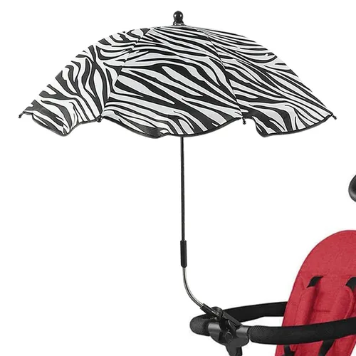 Vista 10 de Cochecito de bebé con abrazadera ajustable, sombrilla de protección para niños, paraguas con clip, sombrilla de 8 huesos para cochecito, silla