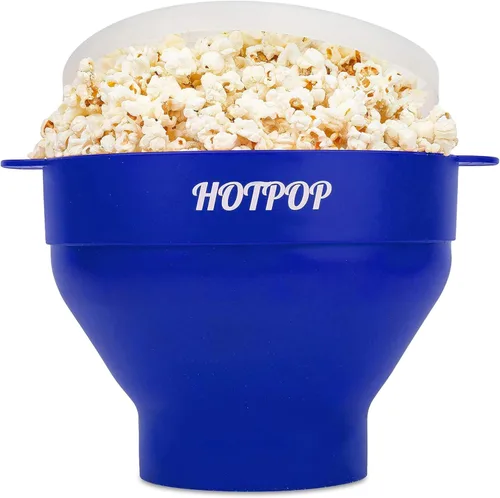 Vista 10 de El Hotpop Original - Palomitero para microondas, Popcorn, contenedor de silicona para hacer palomitas de maíz, cuenco plegable sin BPA y apto