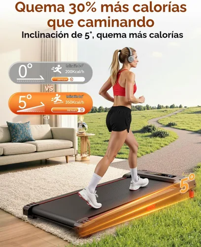 Vista 2 de Walking Pad, Anylife Incline Walking Pads Under Desk 330lb Capacity, 2.5HP Portable Treadmills for Home, Compact Treadmill Small Running Pad with