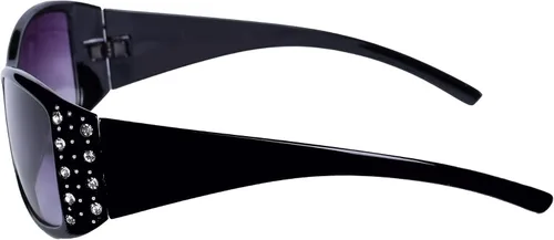 Vista 2 de 2 pares de gafas de sol bifocales de moda para mujer con diamantes de imitación +2.50, Negro