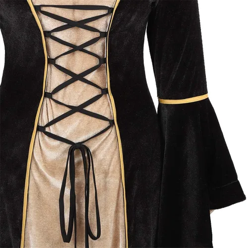 Vista 4 de Zhitunemi Disfraz renacentista medieval irlandés para mujer, vestido retro para cosplay