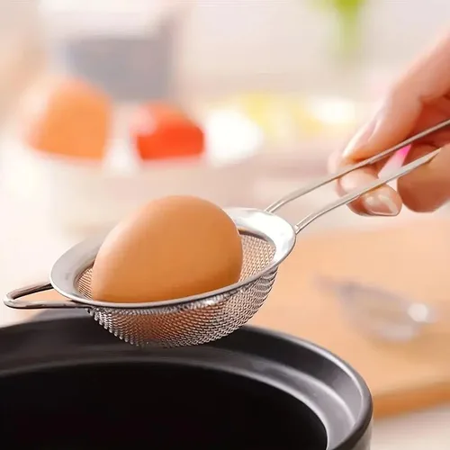 Vista 9 de Colador de malla fina de acero inoxidable de 3 piezas, malla fina de alta calidad, colador de alimentos con mango largo para utensilios de cocina