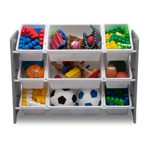 Vista 4 de Organizador Delta Children MySize 9 de juguetes, de plástico, gris