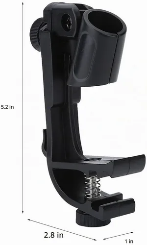 Vista 3 de Watris Veiyi - Soporte de clip para micrófono de tambor, 4 unidades Soporte ajustable de la abrazadera del soporte del micrófono del tambor