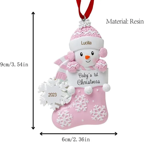 Vista 3 de Adornos de Navidad personalizados, nombres de familia, decoración de Navidad, decoración colgante de árbol, adorno de bendición de Feliz Navidad