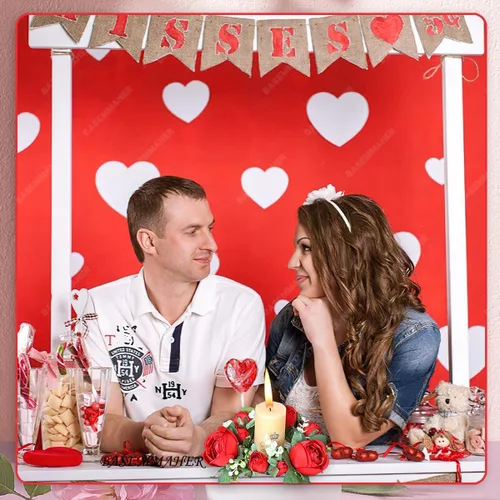 Vista 6 de Anillos de vela de rosas rojas para el día de San Valentín, coronas, flores artificiales con hojas verdes, mesa floral, centro de mesa, mini