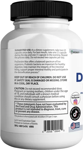 Vista 5 de Suplemento probiótico Dentipure Max, 40 mil millones de UFC, 60 cápsulas, apoya los dientes y la salud digestiva (1)