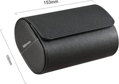 Vista 3 de Funda de viaje para reloj para hombres y mujeres, almacenamiento y organizador de 2 relojes con innovadoras almohadas extraíbles y separadores