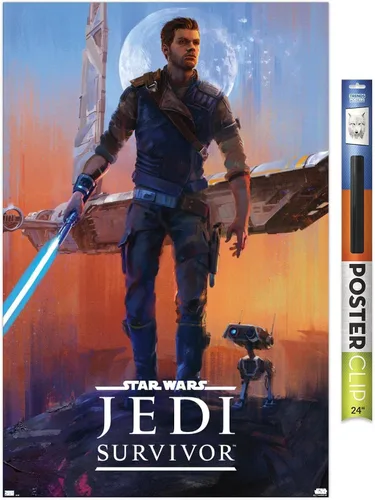 Vista 19 de Trends International Star Wars: Jedi: Survivor - Póster de pared de lujo, 22.4 pulgadas de largo x 14.7 pulgadas, versión enmarcada de madera