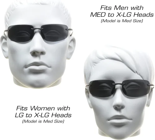 Vista 3 de proSPORT Lector de gafas de sol bifocales polarizadas para hombres y mujeres, duradero y ligero, estilo deportivo sin montura