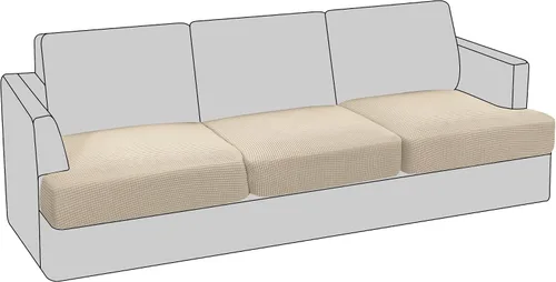 Vista 12 de PrinceDeco Funda elástica para sofá biplaza con cojín en forma de T para sofá de 2 cojines, funda de asiento con parte inferior elástica, apta