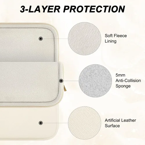 Vista 2 de ARVOK Funda para laptop, funda impermeable para MacBook Air MacBook Pro, bolsa de transporte para computadora Blanco