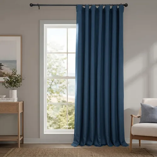 Vista 79 de HPD Half Price Drapes - Cortinas de lino sintético para sala de estar (2 paneles) - 100 pulgadas de ancho x 84 pulgadas de largo - Cortinas