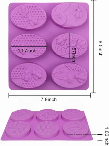 Vista 4 de Moldes de Jabón, Moldes de Jabón para Hacer Jabón, Perfectos para Hacer Jabón de Abeja, Moldes de Silicona de Miel para Jabón Artesanal, Barras de 3
