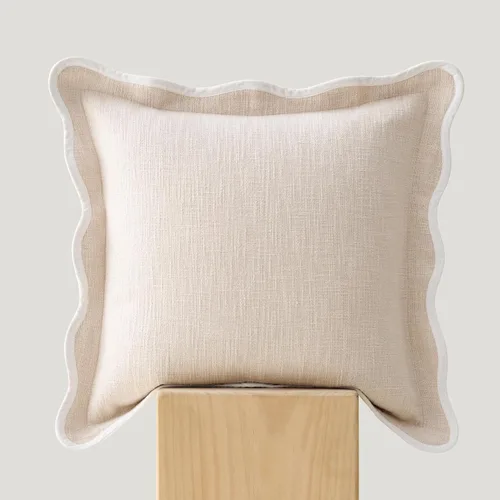 Vista 16 de Fundas de almohada festoneadas de doble puntada, 100% algodón, juego de 2 fundas de almohada decorativas bohemias de 18 x 18 pulgadas, hechas