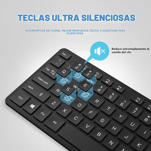 Vista 5 de Teclado con cable USB, teclas cómodas y silenciosas de chocolate, teclado de computadora ultradelgado y duradero con cable (QWERTY) para PC, Windows