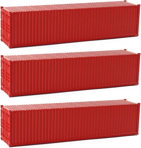 Vista 12 de 3pcs HO Escala sin decorar 40 ' (pies) Contenedores de envío 1:87 Deep Bule acanalado Side Container C8740DB