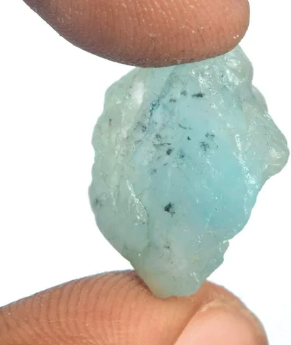 Vista 2 de Joyería Aguamarina Azul 10.50 Ct. Sin cortar Natural Certificado Raw Aquamarine Piedra preciosa, Gema, Brasil - Aguamarina