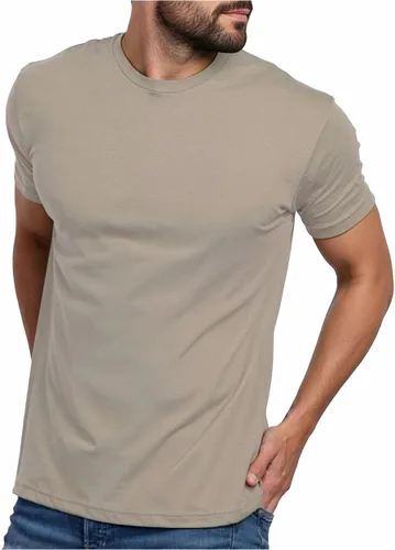 Vista 28 de Camisetas casuales de algodón suave con cuello redondo y ajuste atlético