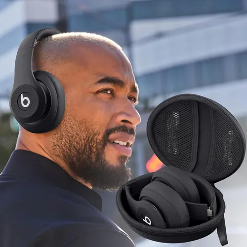 Vista 9 de co2CREA para audífonos Beats Studio Pro / Studio3 / Solo4 / Solo3, estuche de viaje rígido compatible con audífonos inalámbricos de diadema Beats