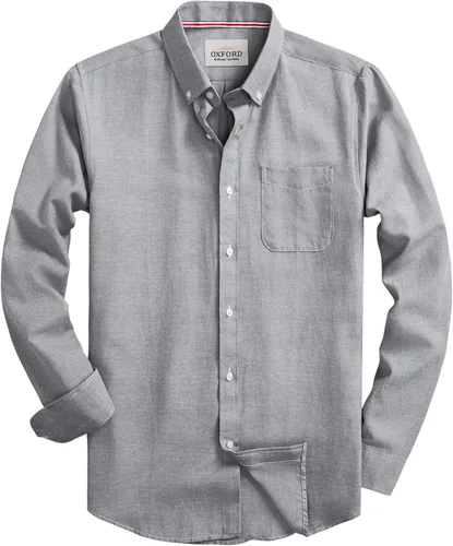 Vista 14 de Camisas Oxford de manga larga para hombre, ajustadas, ligeras, casuales, con botones y bolsillo