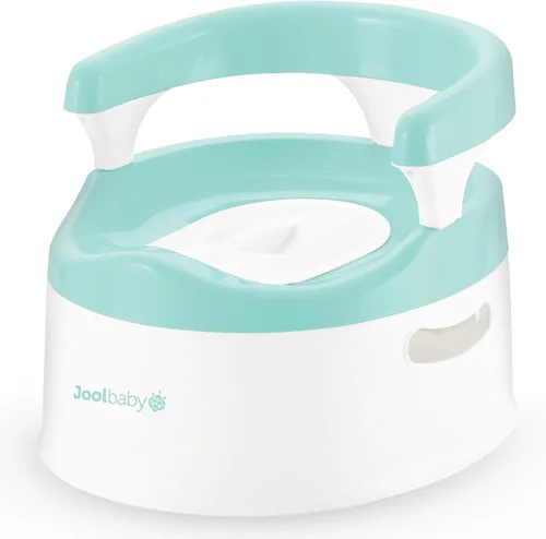 Vista 6 de Jool Baby Silla para ir al baño para niños pequeños, protector contra salpicaduras y soporte de espalda (harina de avena)
