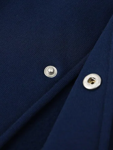 Vista 4 de SHENHE Chaqueta de béisbol con botones y eslogan para hombre