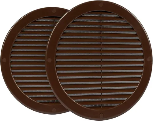 Vista 29 de Paquete de 10 cubiertas redondas de ventilación de aire de 4 pulgadas – Deflector de ventilación de aire Soffit de plástico blanco con malla