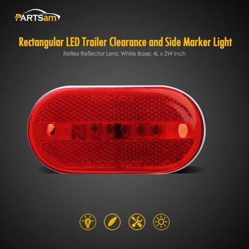 Vista 2 de Luces laterales de 6 LED de 4 pulgadas, rojo (5xRed)